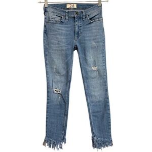 We The Free Distressed Frayed Hem Skinny Jeans